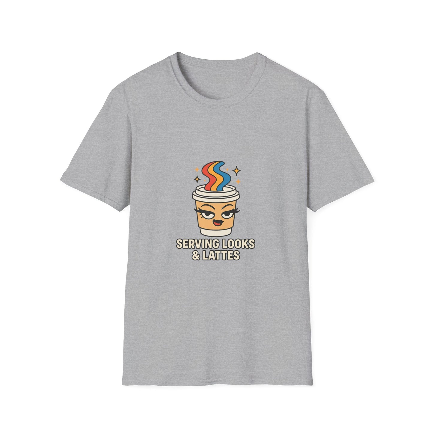 Serving Looks and Latte's Unisex soft-style t-shirt