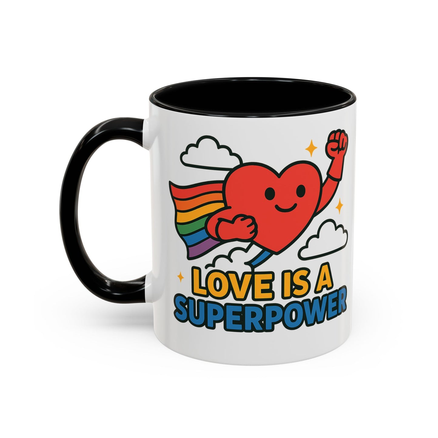 Love is a Super Power - Accent Coffee Mug (11, 15oz)