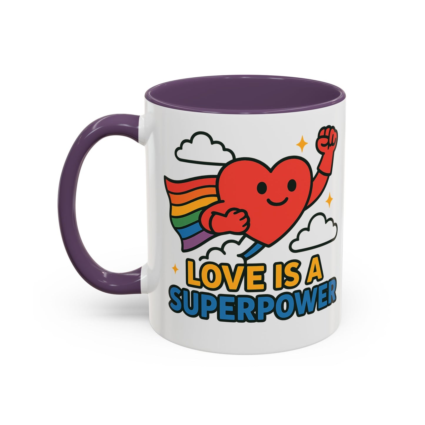 Love is a Super Power - Accent Coffee Mug (11, 15oz)