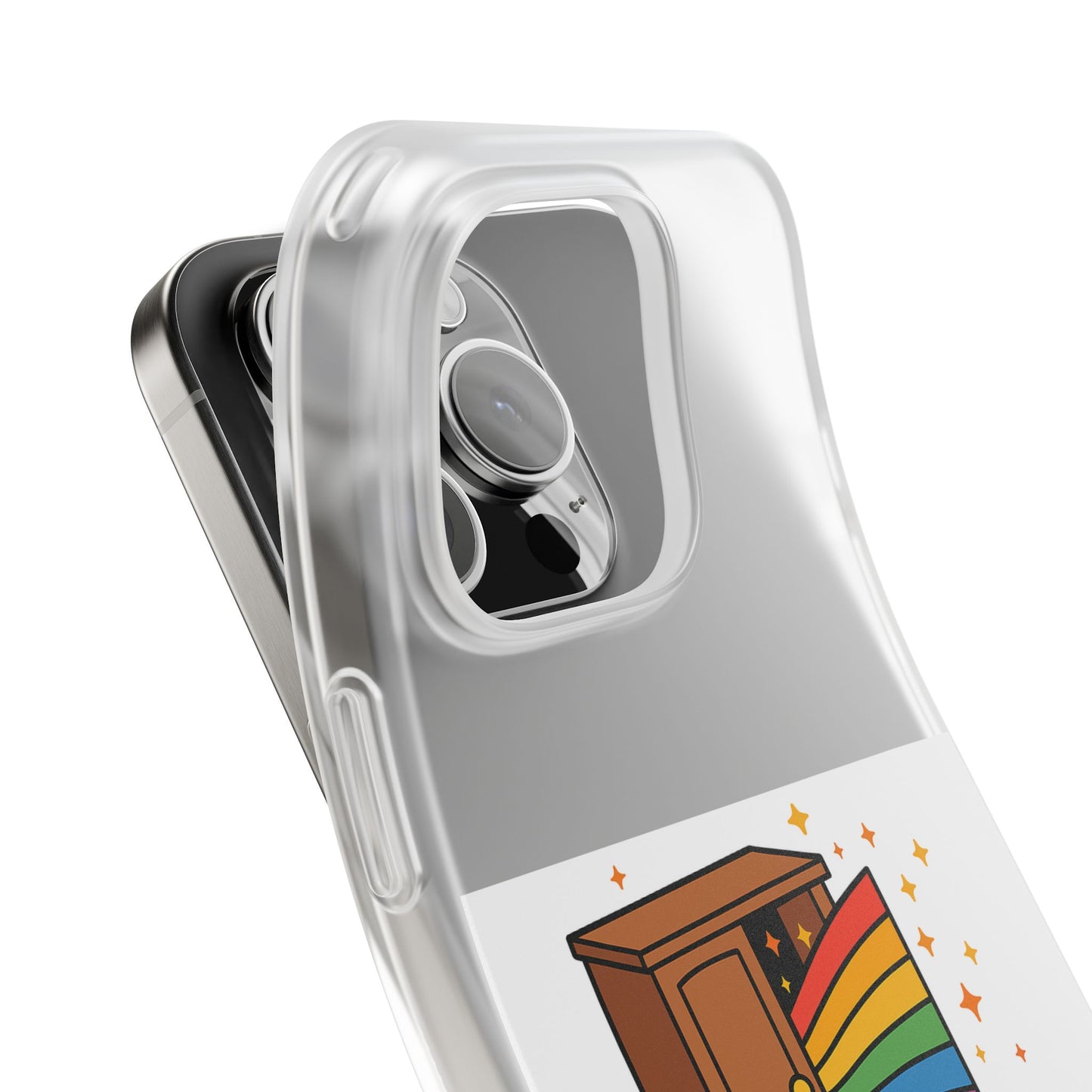 Colourful Phone Case (Closets are for Clothes), LGBTQIA+ Flexi Cases, Love for All Gifts, Stylish Phone Accessories, Pride Month Celebration