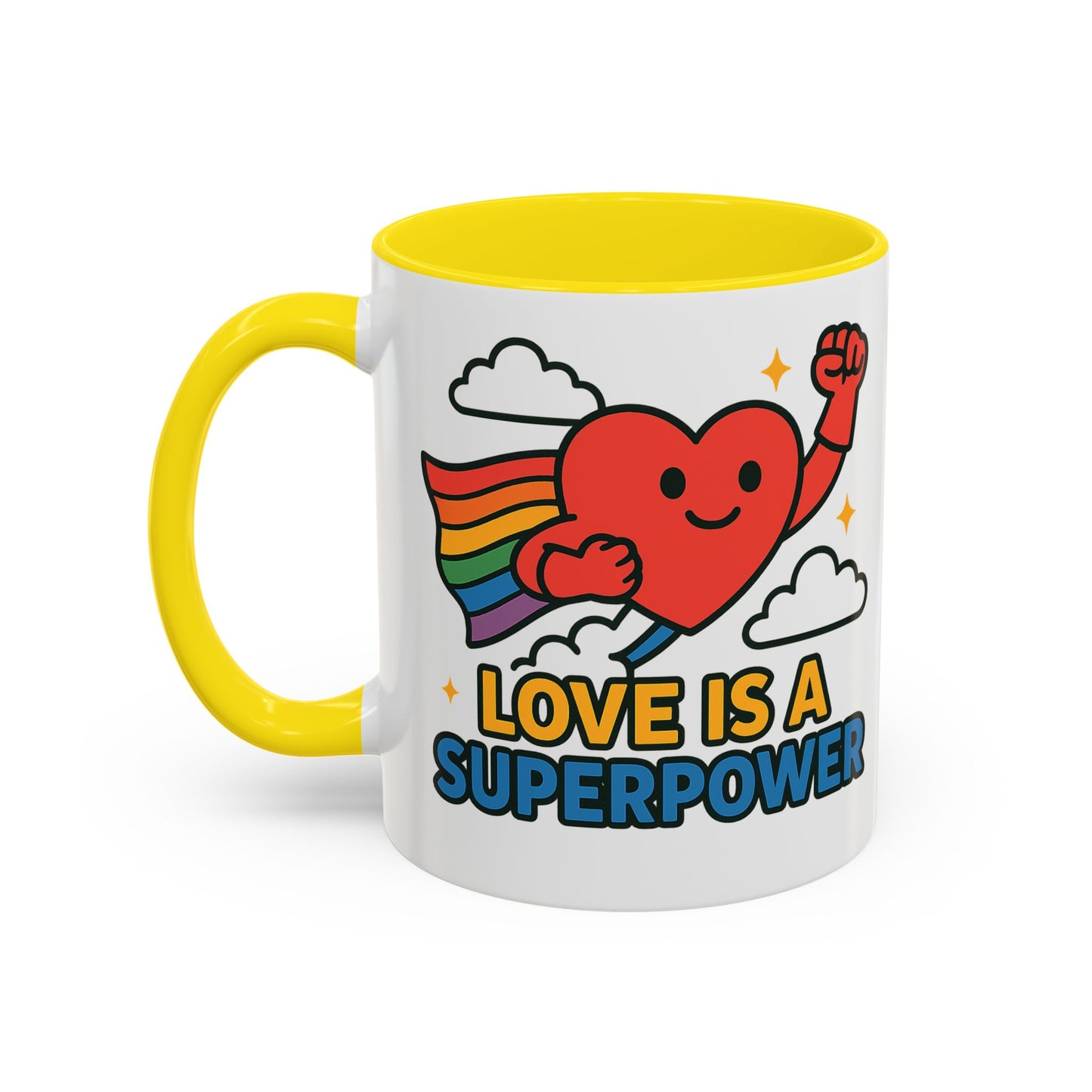 Love is a Super Power - Accent Coffee Mug (11, 15oz)