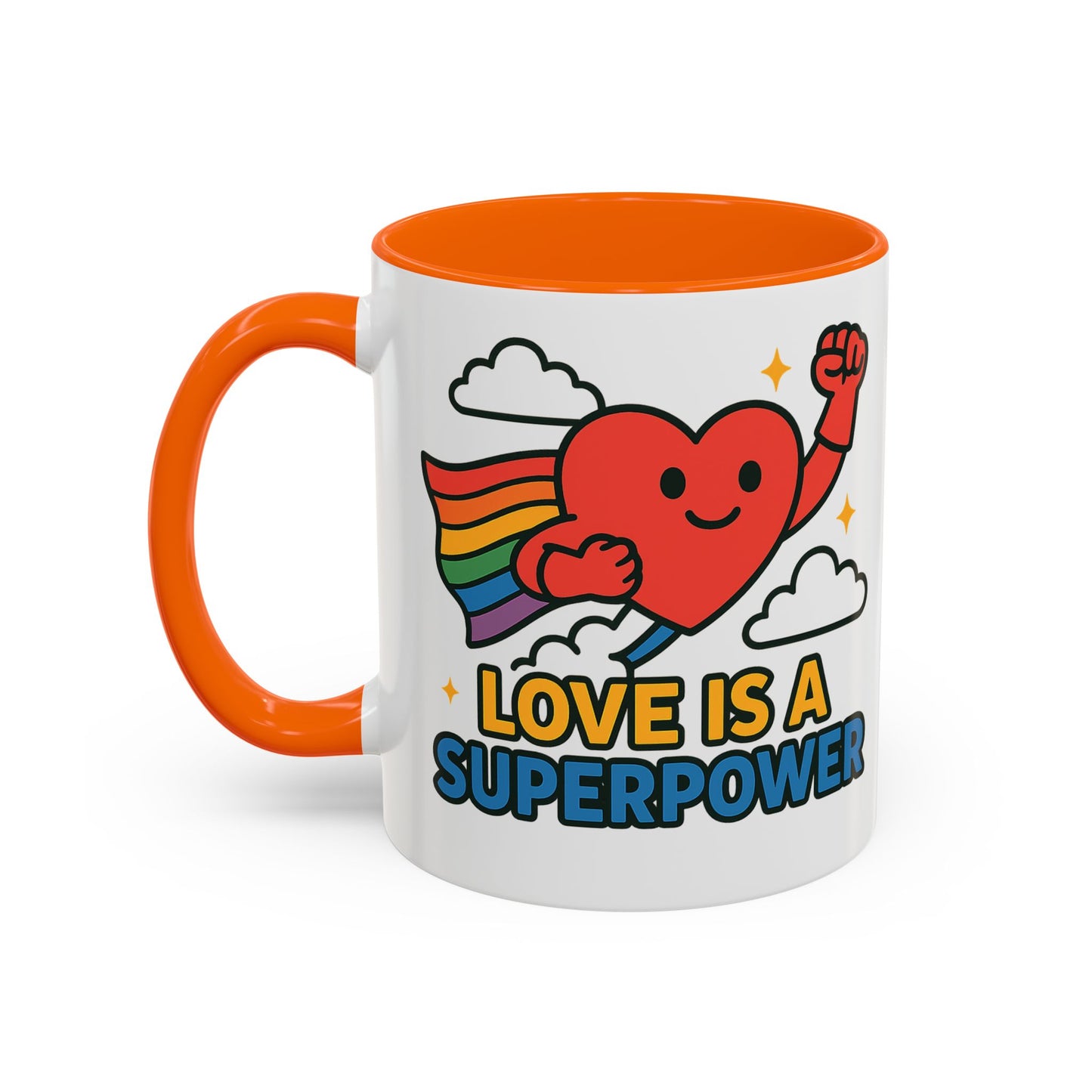 Love is a Super Power - Accent Coffee Mug (11, 15oz)
