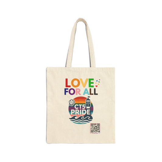 Love For All, Canvas Tote Bag | Reusable Eco-Friendly Shopping Bag | Gift for LGBTQ+ | Beach, Market, Everyday Use