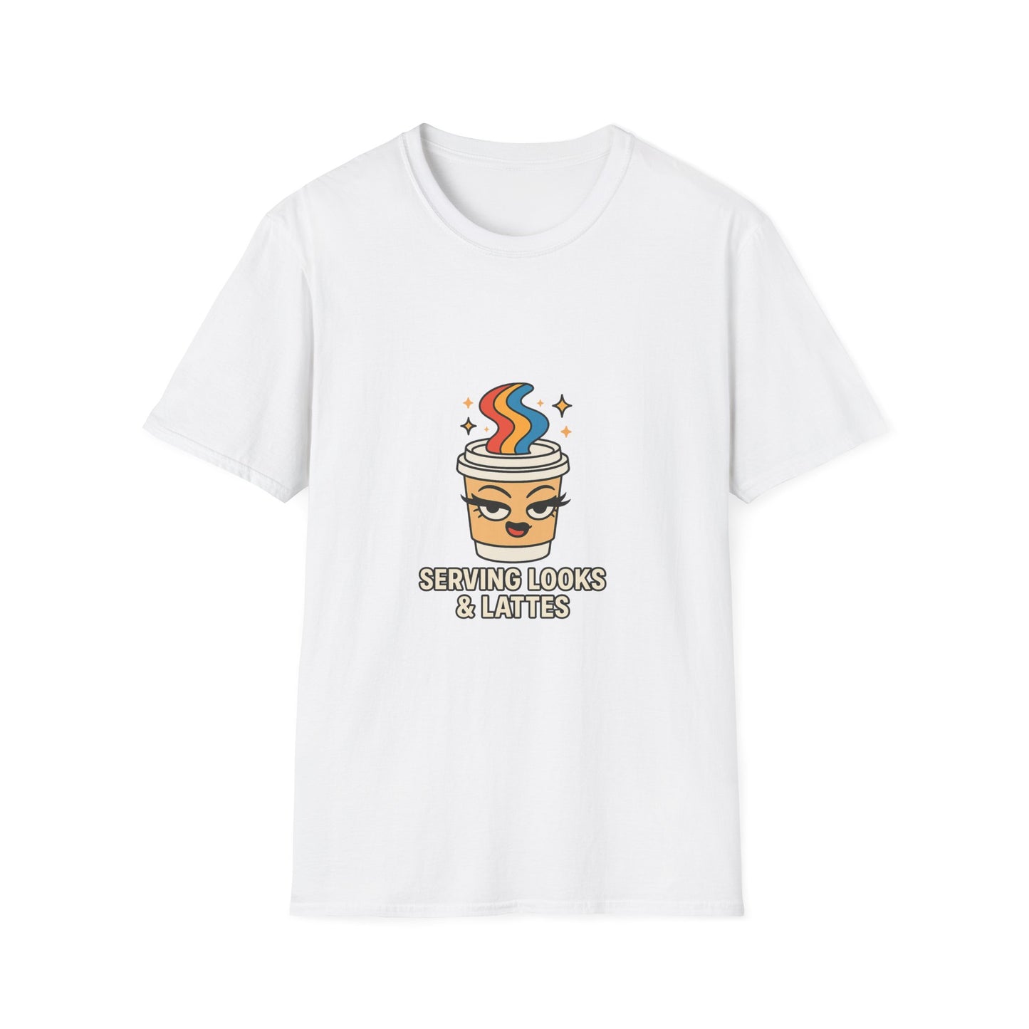 Serving Looks and Latte's Unisex soft-style t-shirt