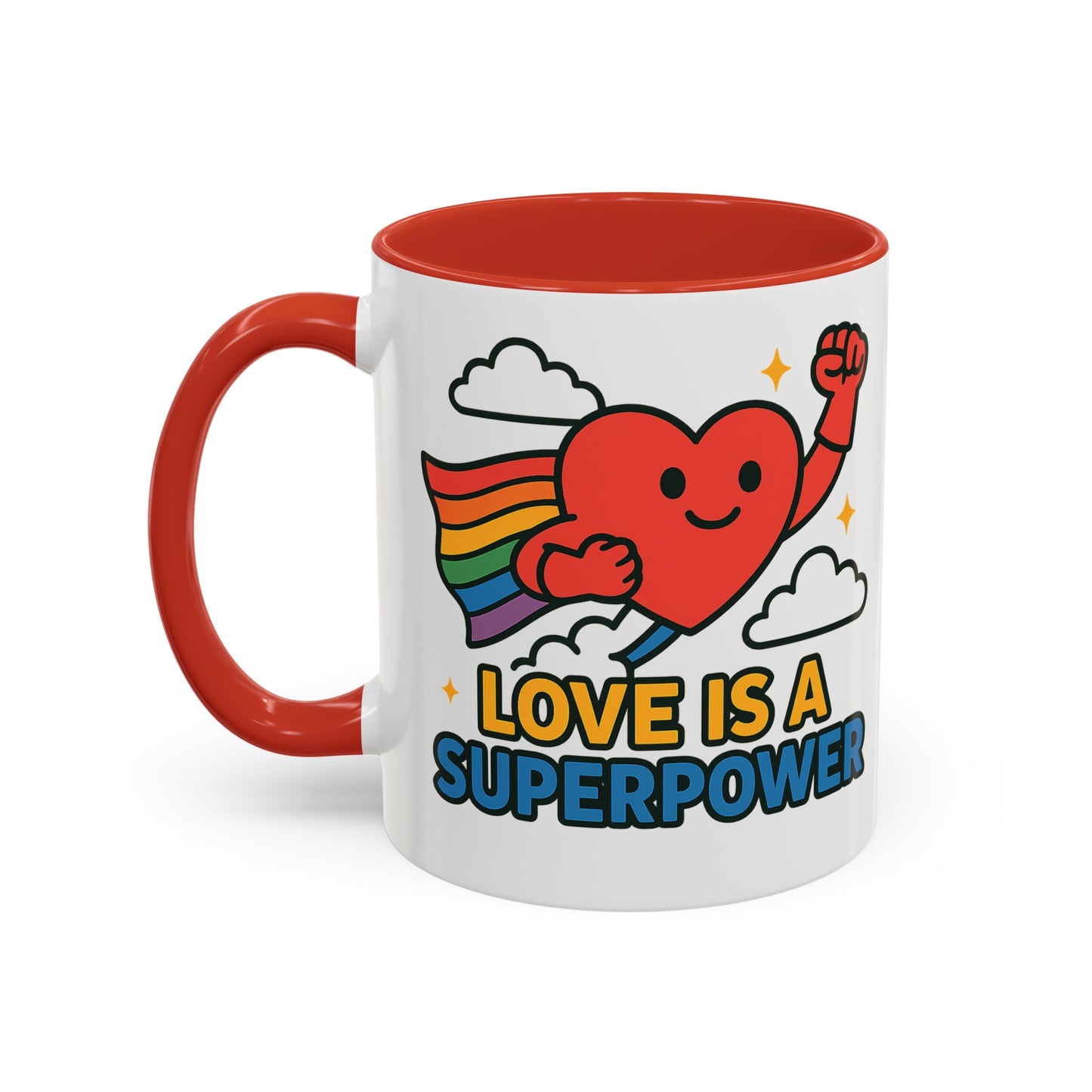 Love is a Super Power - Accent Coffee Mug (11, 15oz)