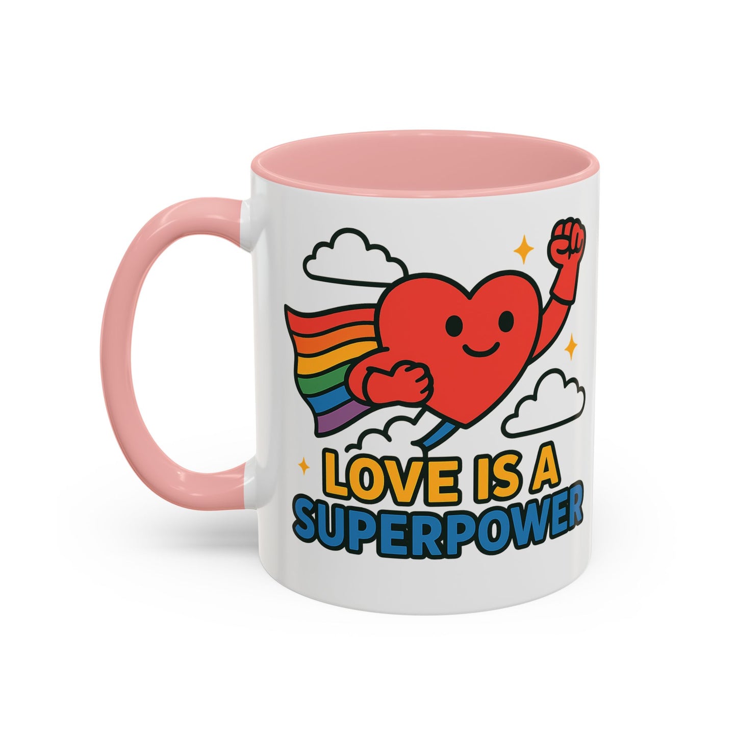 Love is a Super Power - Accent Coffee Mug (11, 15oz)