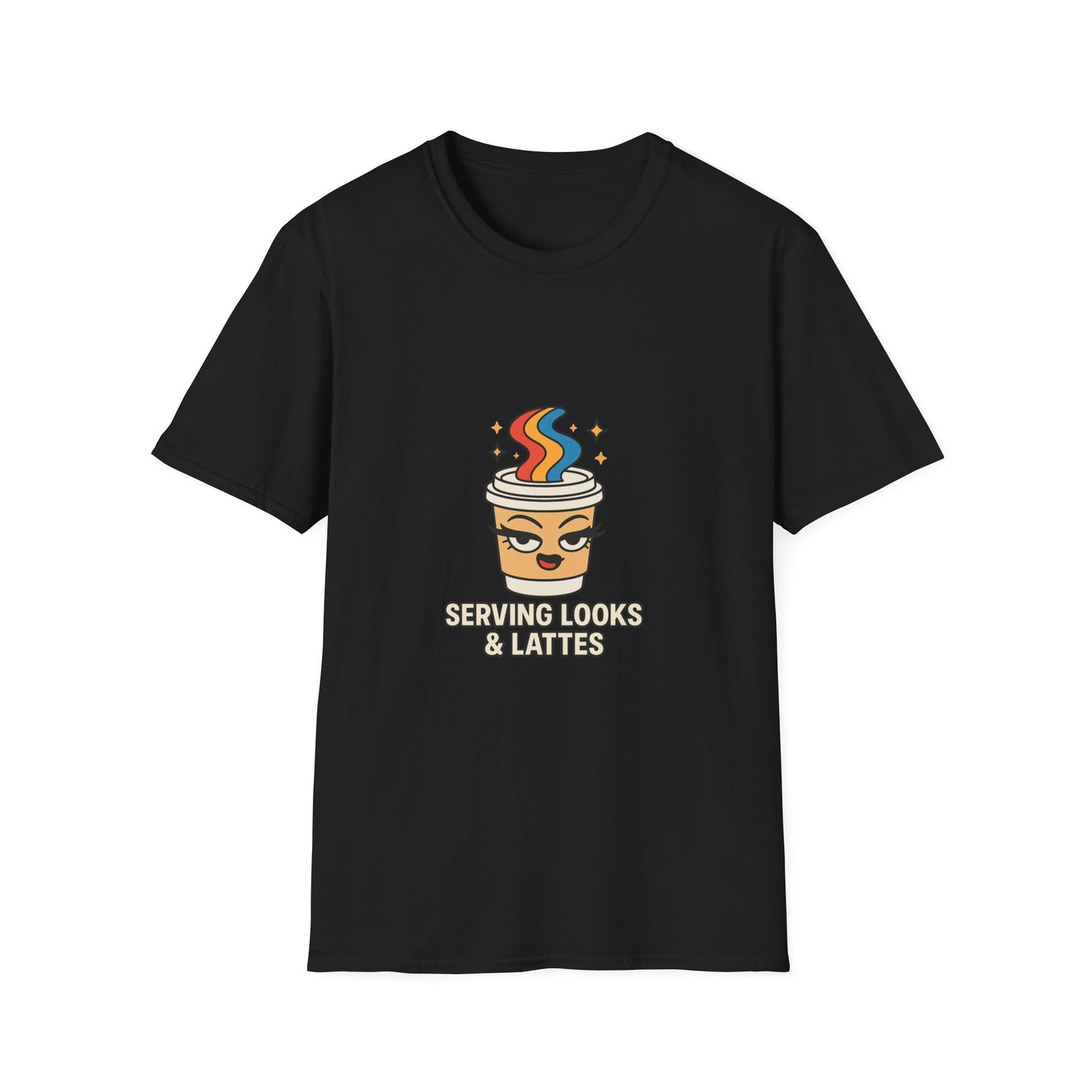 Serving Looks and Latte's Unisex soft-style t-shirt