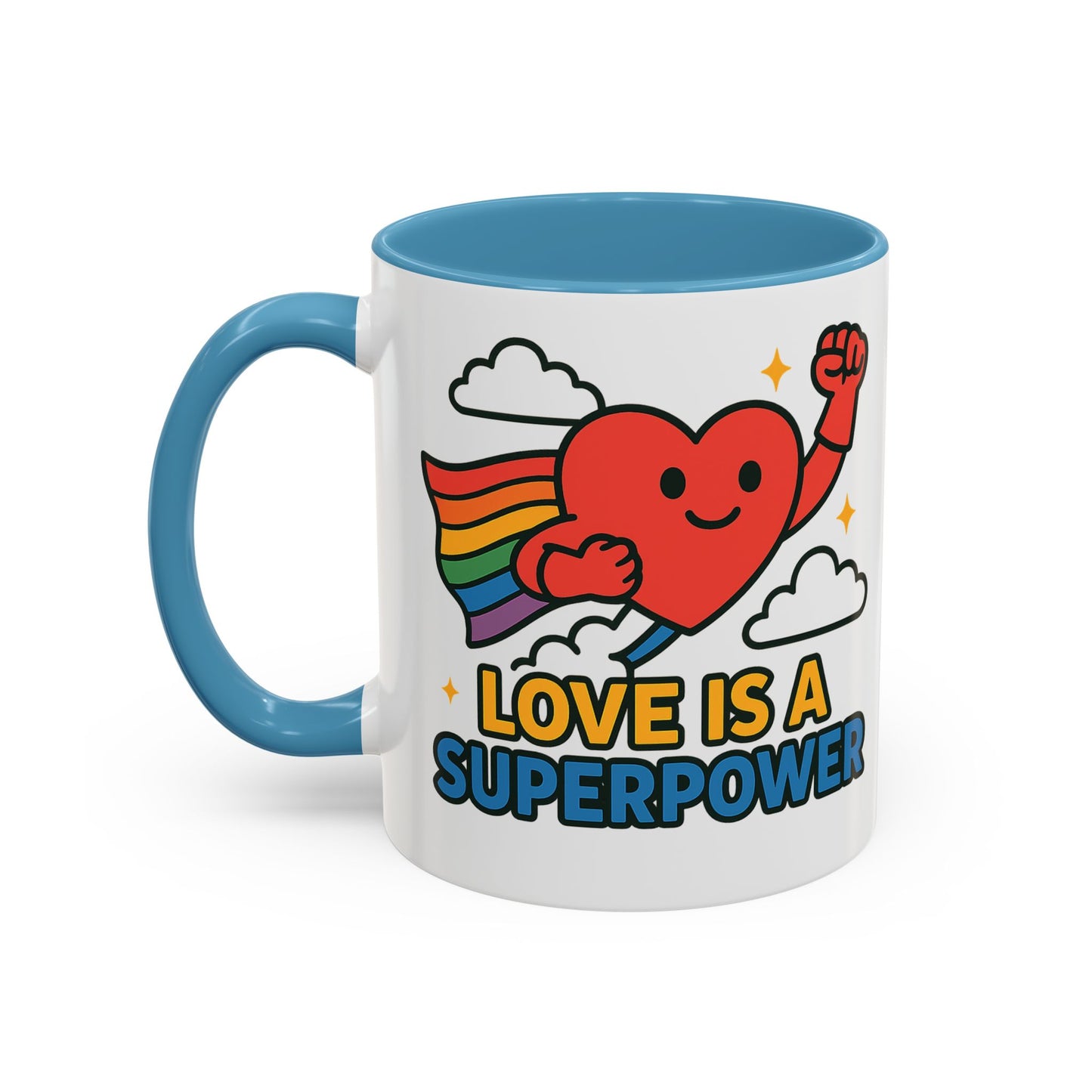 Love is a Super Power - Accent Coffee Mug (11, 15oz)