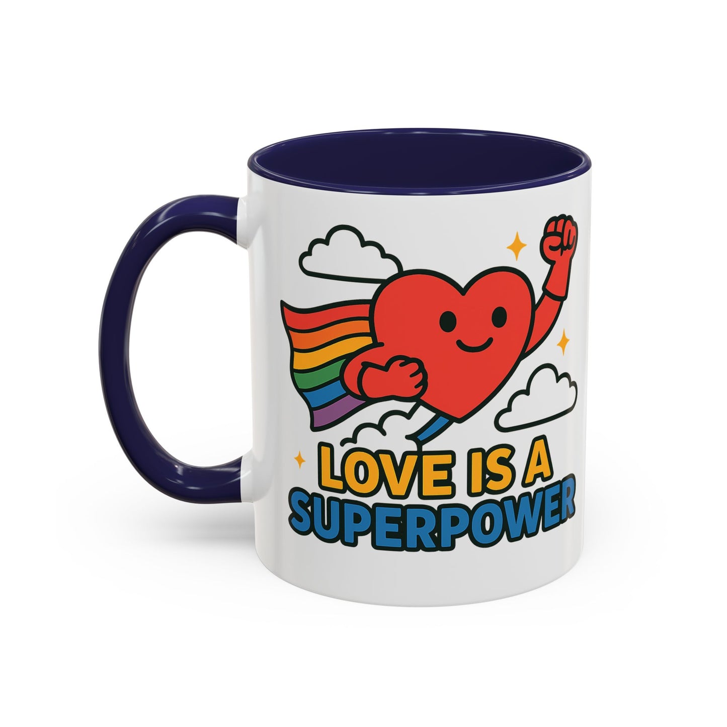 Love is a Super Power - Accent Coffee Mug (11, 15oz)