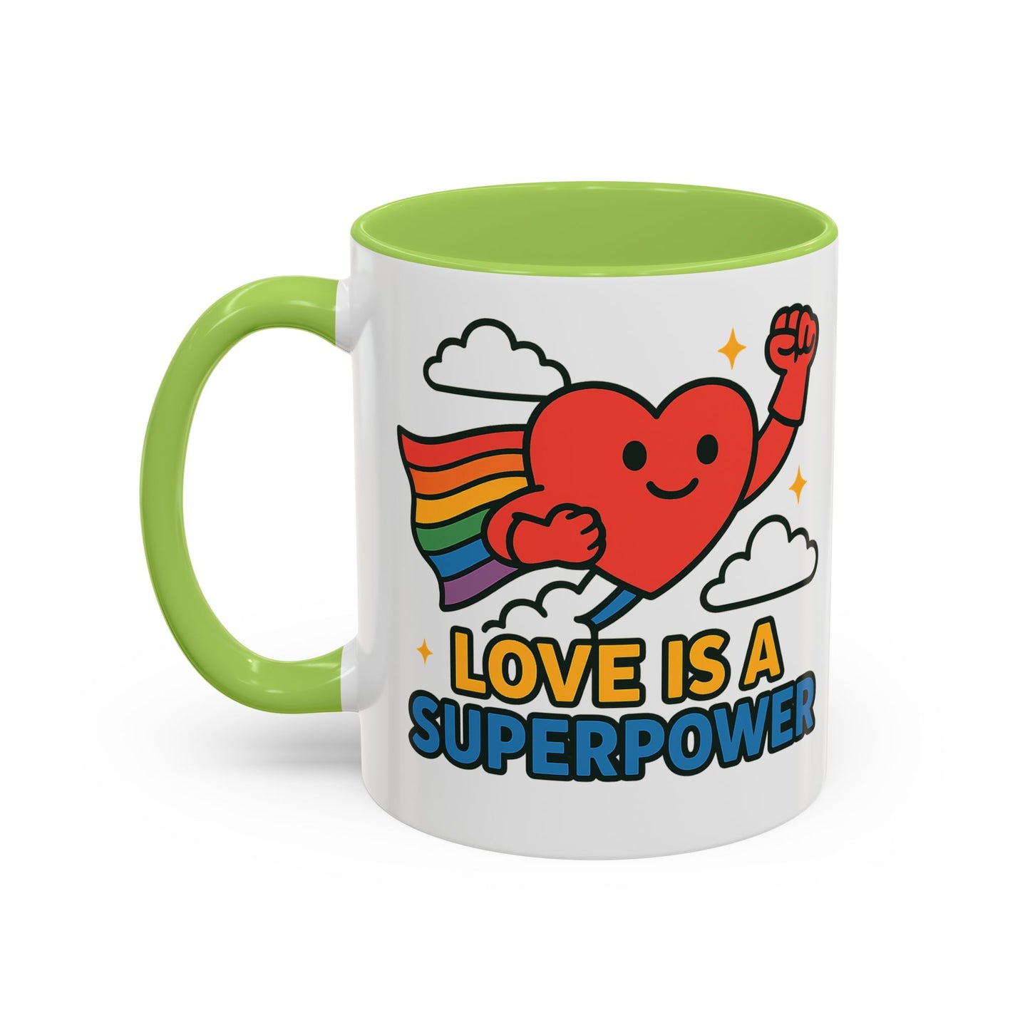 Love is a Super Power - Accent Coffee Mug (11, 15oz)