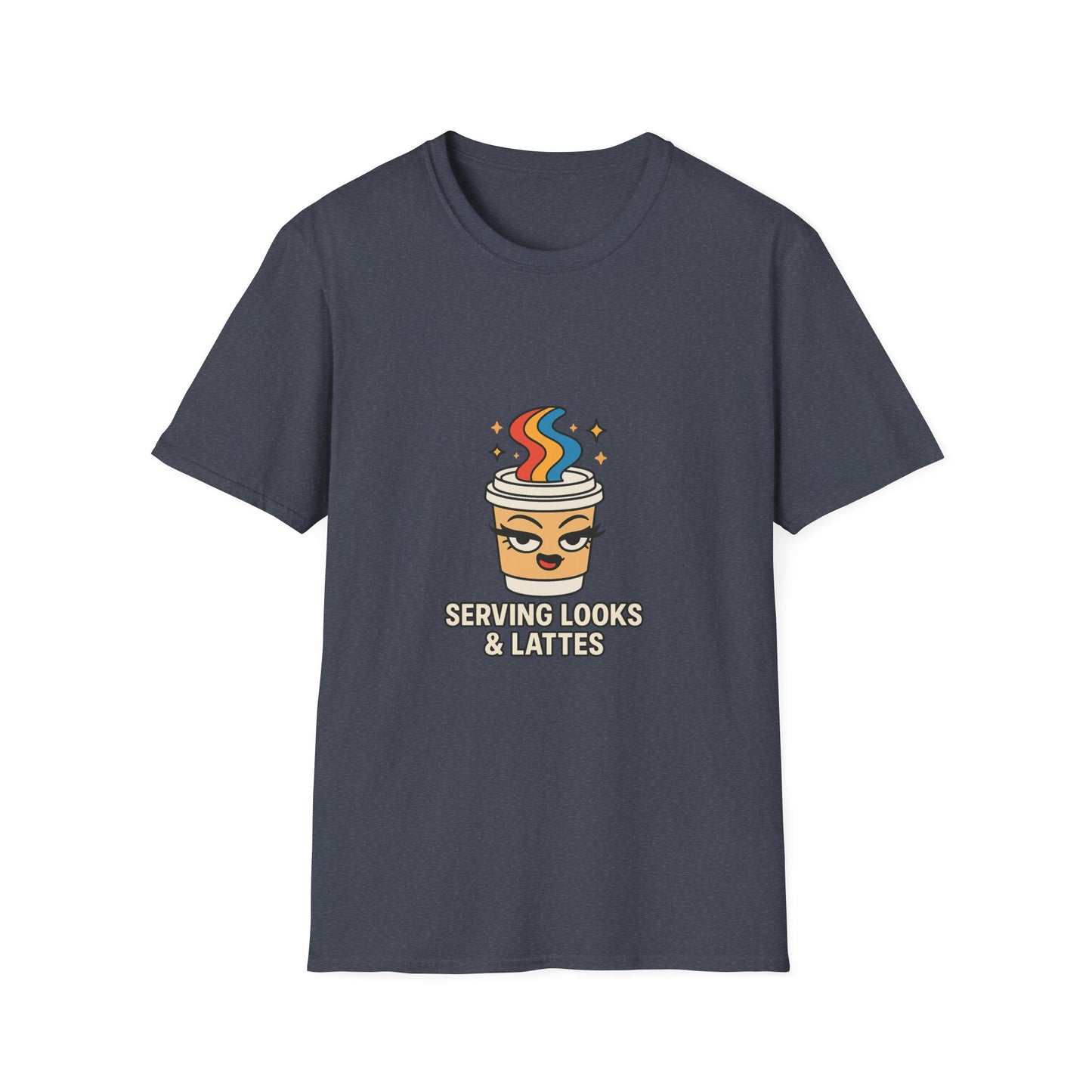 Serving Looks and Latte's Unisex soft-style t-shirt