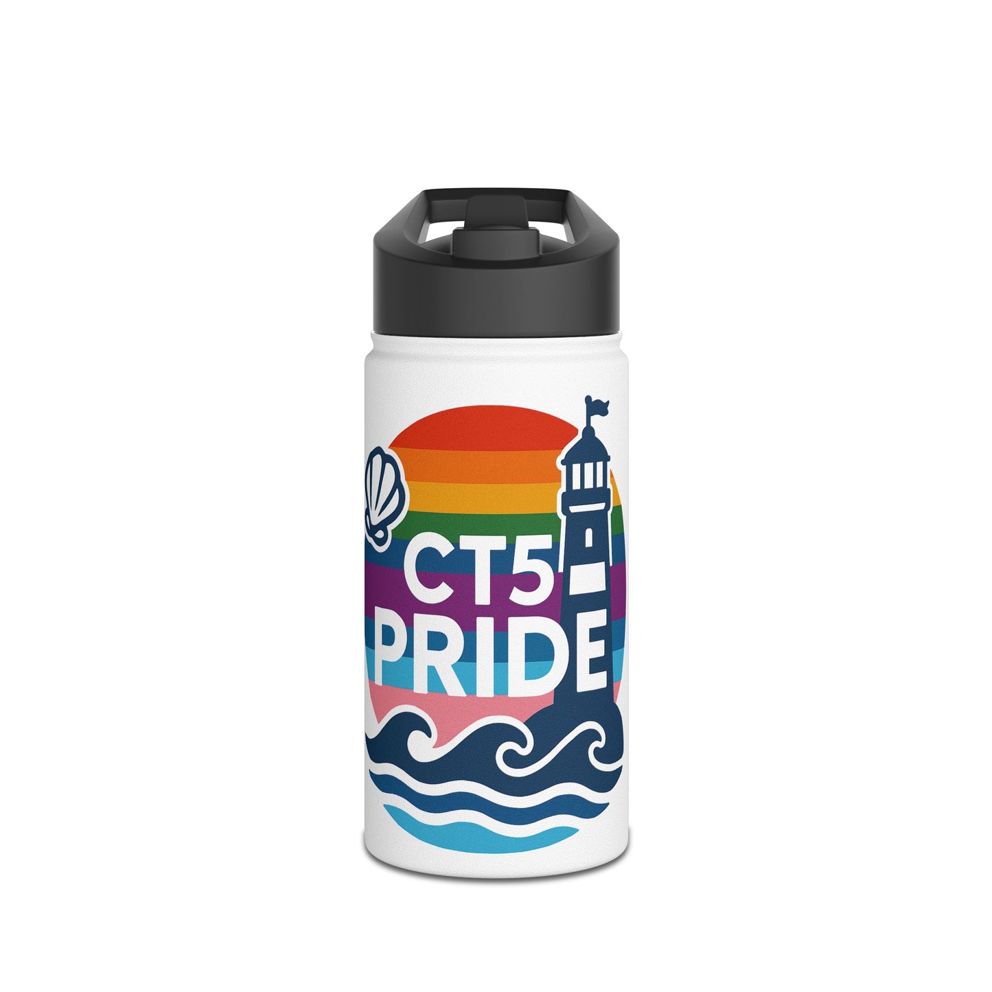 CT5 Pride Stainless Steel Water Bottle, Eco-Friendly Hydration, LGBTQ+ Pride Gift, Travel Mug, Summer Festival Accessory, Outdoor Sports Gear